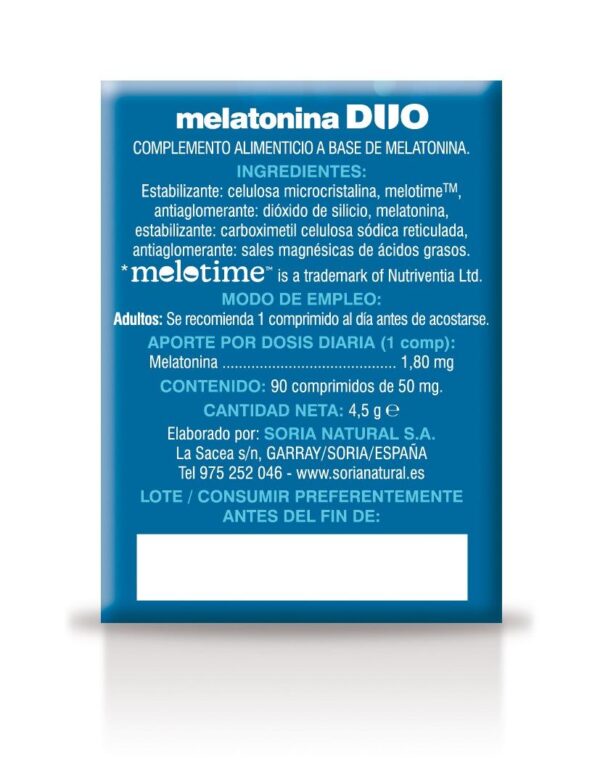 Soria Natural Melatonina Duo 90