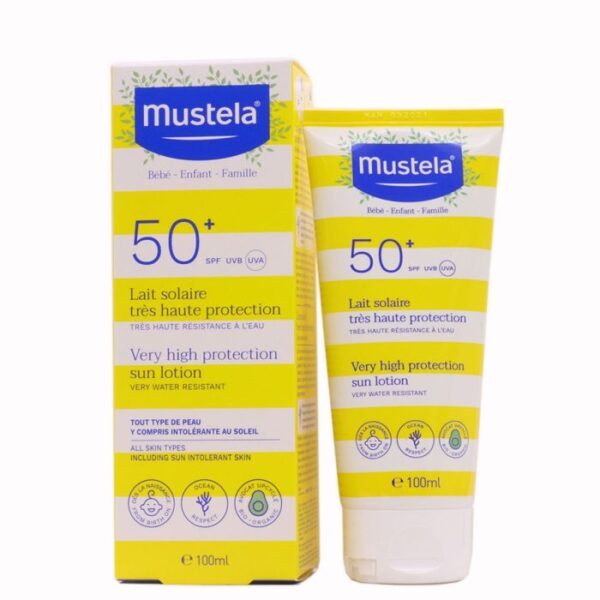 Mustela Leche Solar Muy Alta Protección SPF 50++ 100 ml - Imagen 3