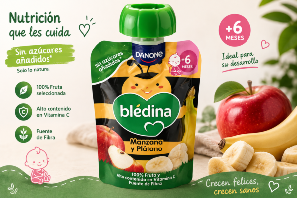 Blédina Pouch Manzana y Plátano +6 Meses 100 g - Imagen 4