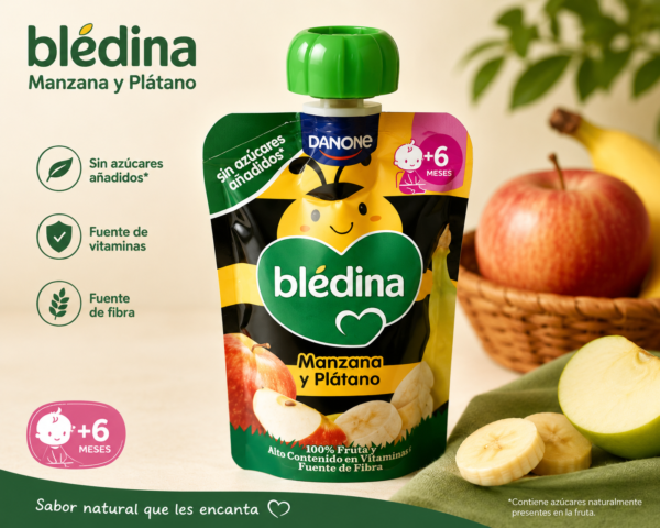 Blédina Pouch Manzana y Plátano +6 Meses 100 g - Imagen 3