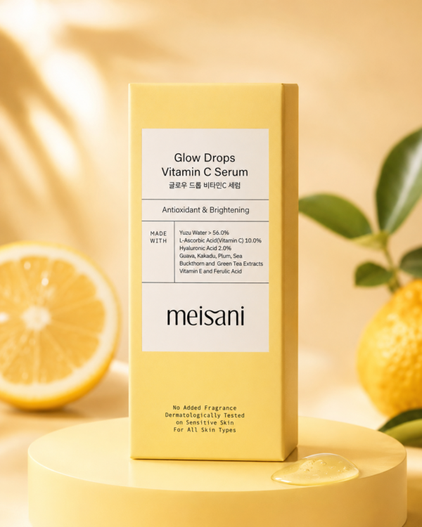 Meisani Glow Drops Vitamin C Serum 15 ml – Sérum facial con 10% de vitamina C pura - Imagen 3