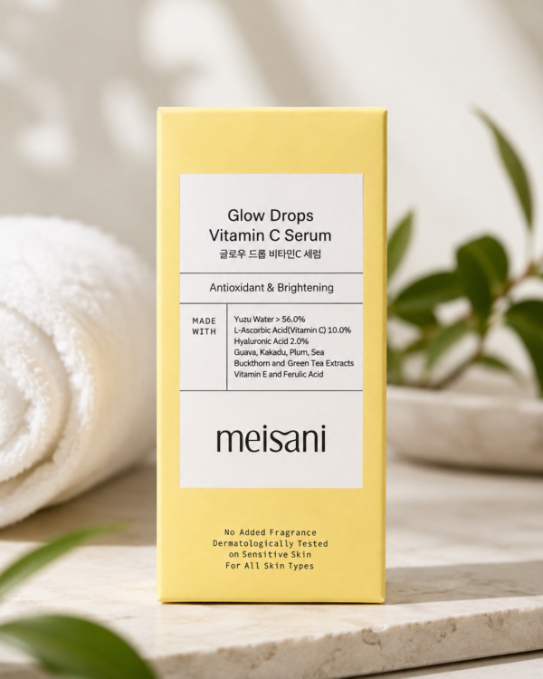 Meisani Glow Drops Vitamin C Serum 15 ml – Sérum facial con 10% de vitamina C pura - Imagen 5