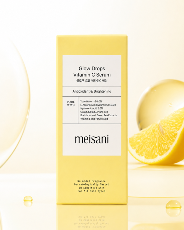 Meisani Glow Drops Vitamin C Serum 15 ml – Sérum facial con 10% de vitamina C pura - Imagen 2